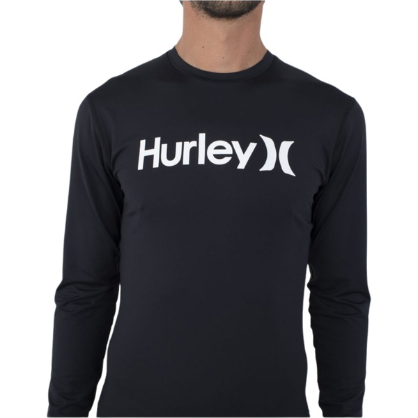 Hurley Mens Quickdry Long Sleeve Rash Vest MAT0001020 - Black